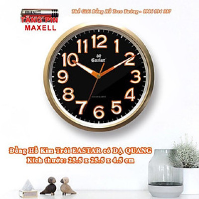 Đồng hồ Cao Cấp EASTAR Mặt Tròn – Số nổi 3D có DẠ QUANG (*) – Máy KIM TRÔI Nhật - Bảo Hành 1 Năm - Tặng Pin Maxell