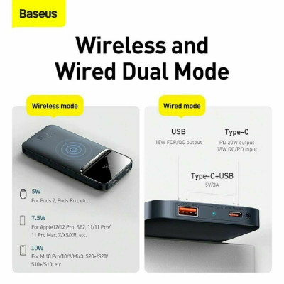 [Mẫu mới 2021]Pin dự phòng sạc không dây tích hợp nam châm Baseus Magnetic Wireless Quick Charging Power Bank (10000mAh) - Hàng chính hãng