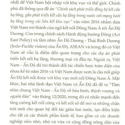 Kết Nối Hạ Tầng VIỆT NAM - ẤN ĐỘ (Sách chuyên khảo)