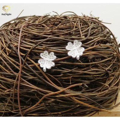 Bông tai bạc Ý 925 Huệ Ngân - Cỏ bốn lá may mắn RYE140863