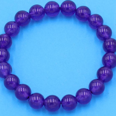 Vòng chuỗi đeo tay - thạch anh tím 8 ly 21 hạt - hợp mệnh Hỏa, mệnh Thổ