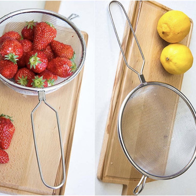 Combo muôi vớt/nhúng Echo Metal φ11,5cm + vợt lọc thực phẩm φ15cm làm từ inox cao cấp - nội địa Nhật Bản