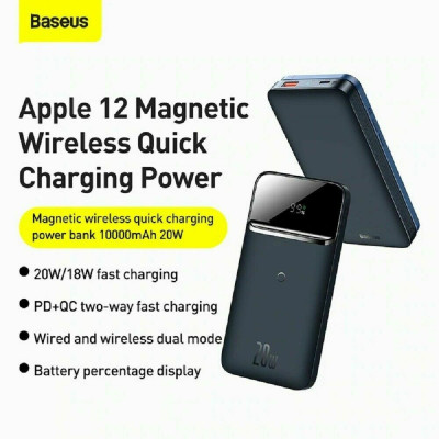 [Mẫu mới 2021]Pin dự phòng sạc không dây tích hợp nam châm Baseus Magnetic Wireless Quick Charging Power Bank (10000mAh) - Hàng chính hãng