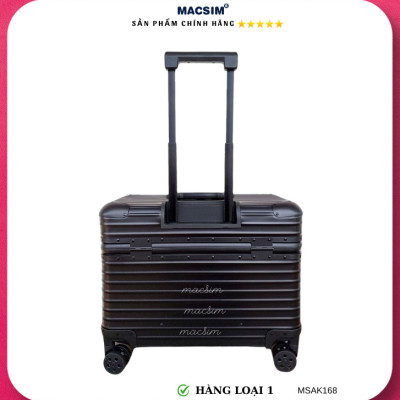 Vali hợp kim nhôm nguyên khối cao cấp Macsim Aksen hàng loại 1 MSAK168 Nhãn hiệu Macsim cao cấp 18 inches màu đen, màu bạc