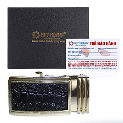 HP9405 - Đầu khóa da đà điểu Huy Hoàng 3,5 phân đầu vàng màu đen