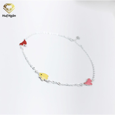 Lắc chân bạc Ý 925 Huệ Ngân-Chú Cá Vui nhộn RYBJ50025