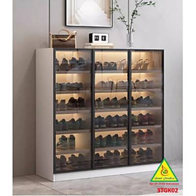 Tủ đựng giày cánh kính 3TGK02 (Tủ không đèn)- NỘI THẤT LẮP RÁP VIENDONGADV