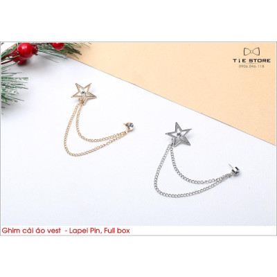 Ghim cài áo cưới, phụ kiện chú rể, MC - lapel pin - Phụ kiện Cài Áo hình ngôi sao