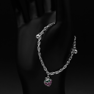 Lắc Tay Lắc Chân Trẻ Em Bạc Hiểu Minh LTE101 quả dâu tây