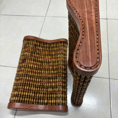Gối Công Thái Học Gỗ Bách Xanh Cao Cấp - Kích Thước 36cmx24cmx8/4cm ( video , hình thật )