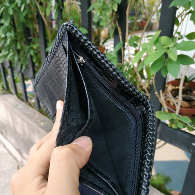 Ví Nam Da Cá Sấu Dáng Đứng 2 Mặt. DA BÔNG HÔNG RẤT MỀM VÀ ĐẸP