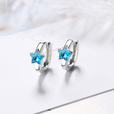 Bông tai khoen ngôi sao xanh xinh xắn BHBT285