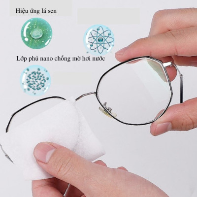 Set 3 hộp khăn Lau Mắt Kính Nano, lau laptop, máy tính - Miếng Giấy Lau Kính, Điện thoại, máy ảnh Chống Bám Hơi Nước Sạch Vân Tay Bụi Bẩn- Chính Hãng 
