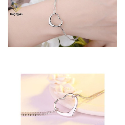 Lắc tay bạc 925 Huệ Ngân - Trái tim tình yêu RYB140078