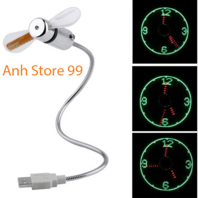 Quạt mini Cầm Tay dc 5v Bằng Kim Loại Hiển Thị Đồng Hồ Đèn led Hiển Thị Thời Gian Thực