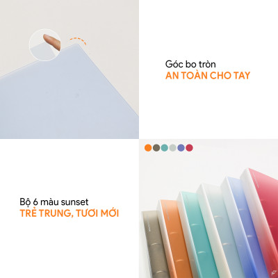 Bìa còng nhẫn O2 Sunset, sổ còng A4 thương hiệu AO+ đựng file tài liệu, lưu trữ hồ sơ văn phòng cao cấp