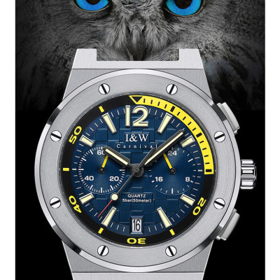 Đồng Hồ Nam I&W Carnival 605G1 Chính Hãng Full Box Chống Nước Kính Chống Xước Dây Da Cao Cấp BH24T (Máy Pin-Quartz)