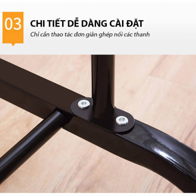 Giá Treo Quần Áo Đôi 2 Thanh Giá Phơi Đồ Để Đồ Tiện Lợi Bằng Thép Carbon Sơn Tĩnh Điện VANDO