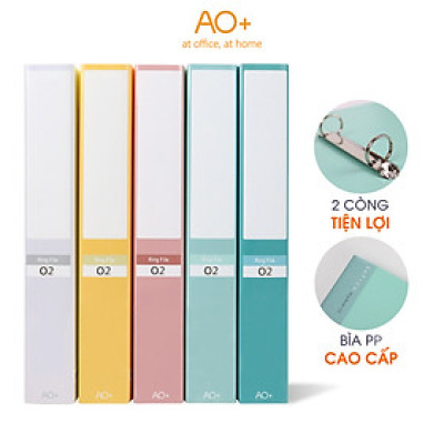 Bìa Còng O2 Switch ON AO+, Nhựa PP/ A4, 2 Nhẫn O (2.6cm/ 3.2cm)