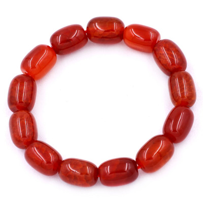 Vòng chuỗi đeo tay đá vân rồng đỏ hình bầu, vòng tay chuỗi hạt