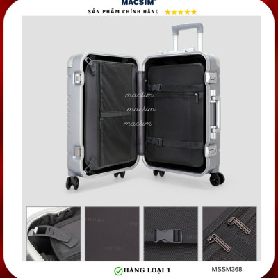 Vali cao cấp Macsim Smooire MSSM368cỡ 20 inch màu bạc - Hàng loại 1