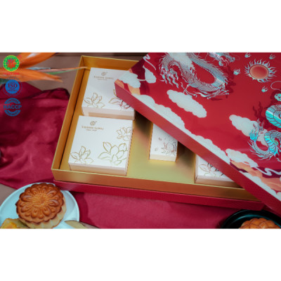 Hộp Bánh Trung Thu Long Vân - Thành Long - 4 Bánh 2 Trứng (1080g) 