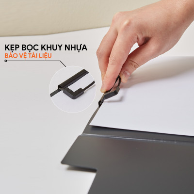 Trình ký đôi A4, kẹp tài liệu dọc chất liệu nhựa PP cao cấp Thương hiệu AO+
