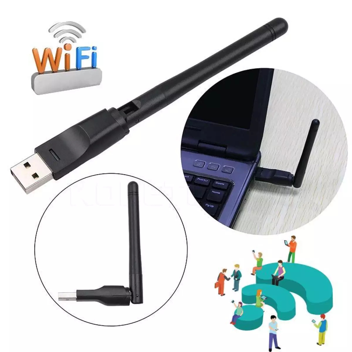 USB Thu Wifi Chuẩn N Tốc Độ Cao 150Mbps Tăng Khả Phạm Vi Thu Phát Sóng Wifi Cho Máy Tính Xách Tay, Máy Tính Để Bàn, Thiết Bị Thu Nhận Ngoại Vi - Hàng nhập khẩu