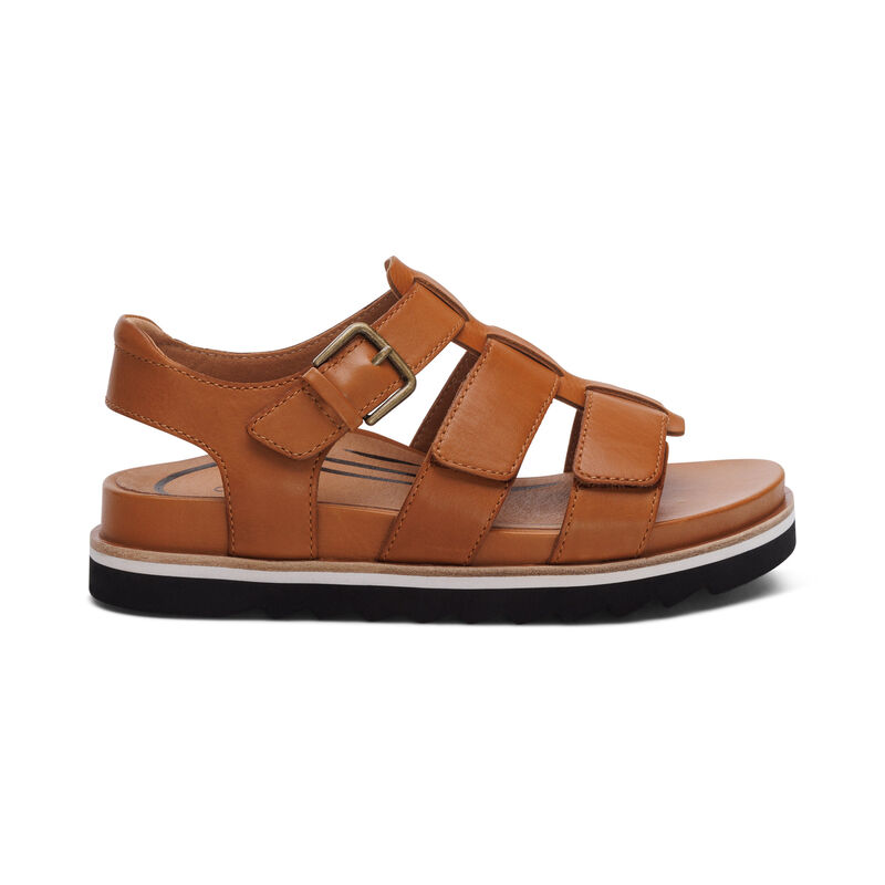 Giàyl sức khỏe nữ Aetrex Romy Ginger - sandal đế đệm nâng vòm cho bàn chân bẹt