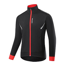 Wosawe Men Winter Cycling Jacket Windproof Thermal Fleece Bike Jacket for Mountain Biking Running Skiing Hiking