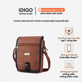 Túi đeo chéo nam nữ đi chơi IDIGO UB2 - 2006, túi đeo vai cá tính phom đứng nắp gập