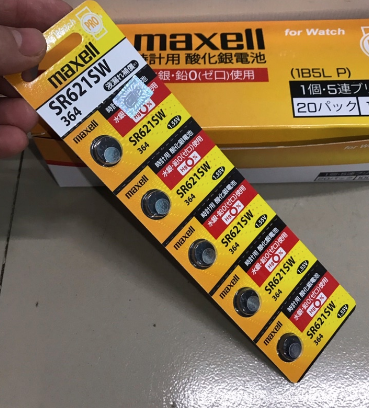 Pin Nhật Maxell SR621SW / SR621 / 621 / 364 / AG1 / LR621 Chính Hãng 1 Viên