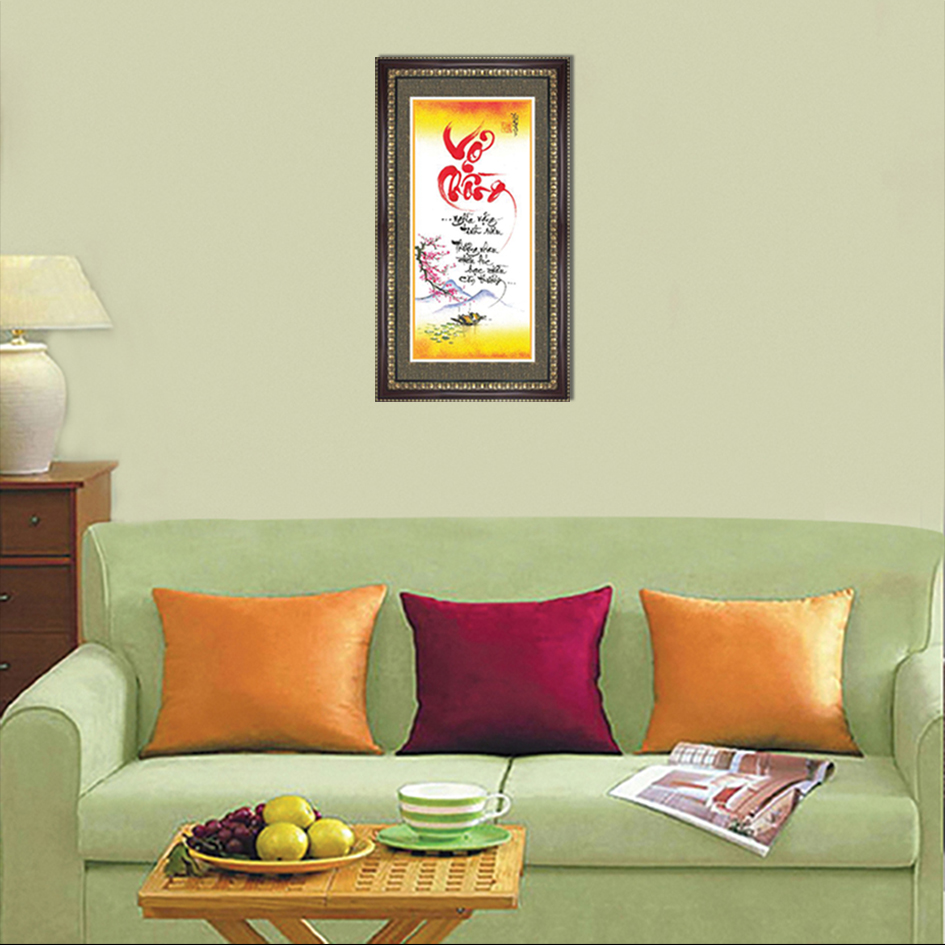 Tranh Khung Thư Pháp TÌNH NGHĨA VỢ CHỒNG TPT_40-5 (40 x 70 cm) Thế Giới Tranh Đẹp