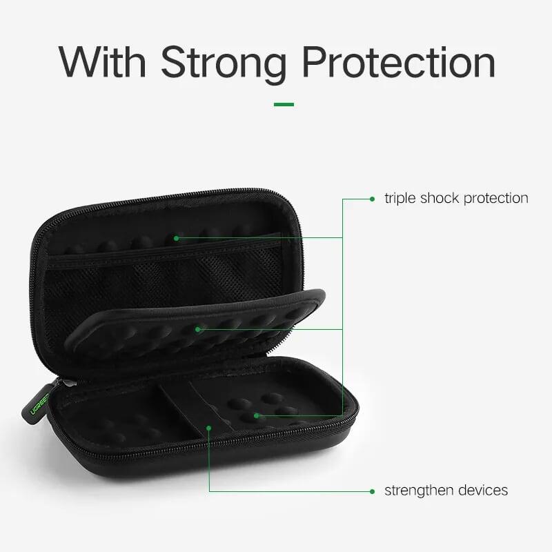 Ugreen UG50274LP128TK Hộp đựng ổ cứng 2.5 HDD + Pin dự phòng chống sốc - HÀNG CHÍNH HÃNG
