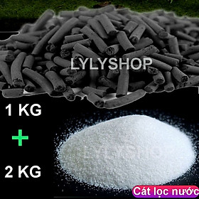 Cát Thạch Anh 2KG + Than Hoạt Tính 1KG vật liệu lọc nước, trang trí bể cá, hồ thủy sinh