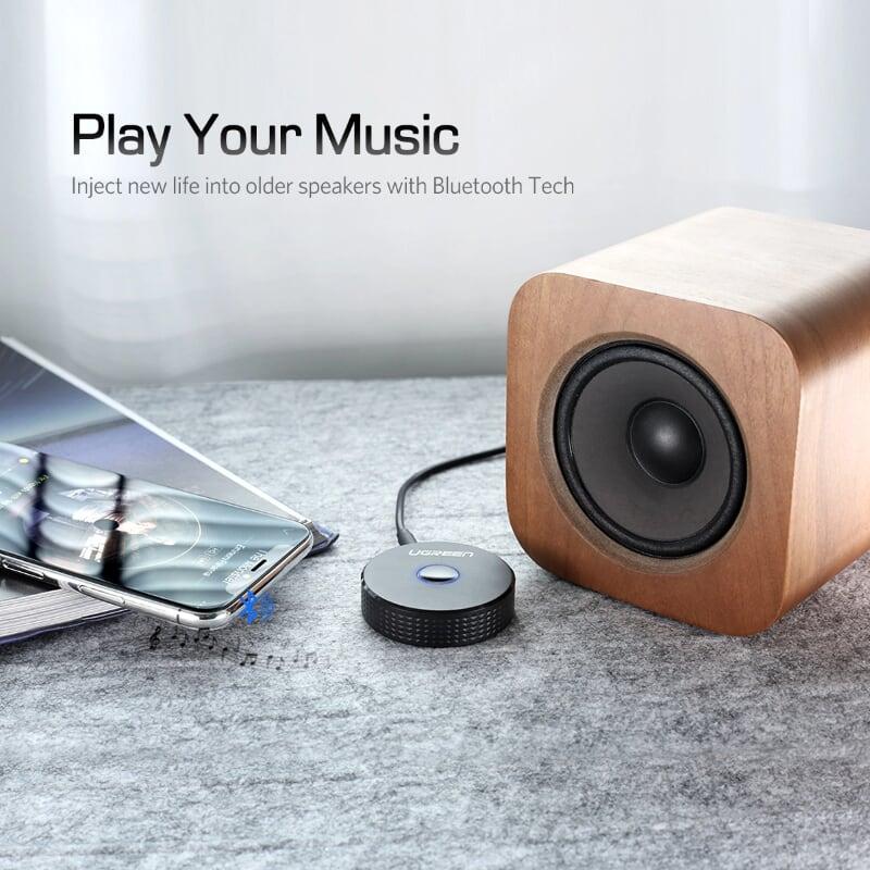 Ugreen UG40968CM127TK BT 4.2 màu Đen Bộ nhận âm thanh Bluetooth trên xe hơi hỗ trợ APTX - HÀNG CHÍNH HÃNG