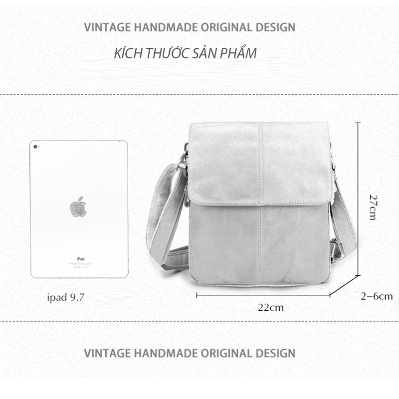 Túi đeo chéo nam DA BÒ THẬT phong cách mới - BEE GEE DCN9243