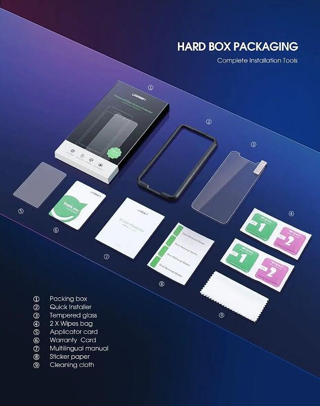Ugreen UG60392LP171TK 1 cho iPhone 6 6s 7 8 miếng dán kính cường lực 2.5D HD - HÀNG CHÍNH HÃNG