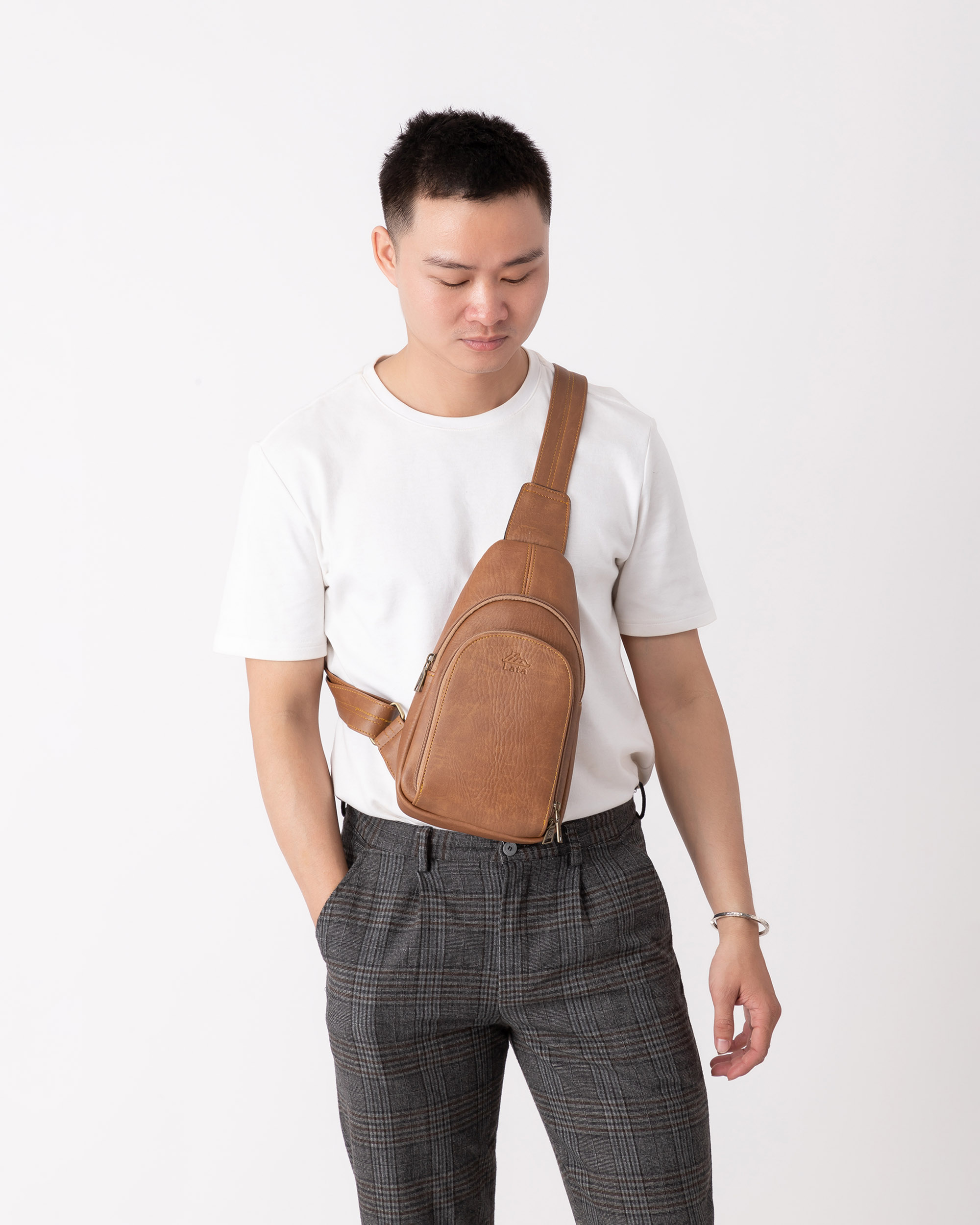 Balo Lata ( Thời trang nam đi chơi - Balo đeo chéo da BALC28 )