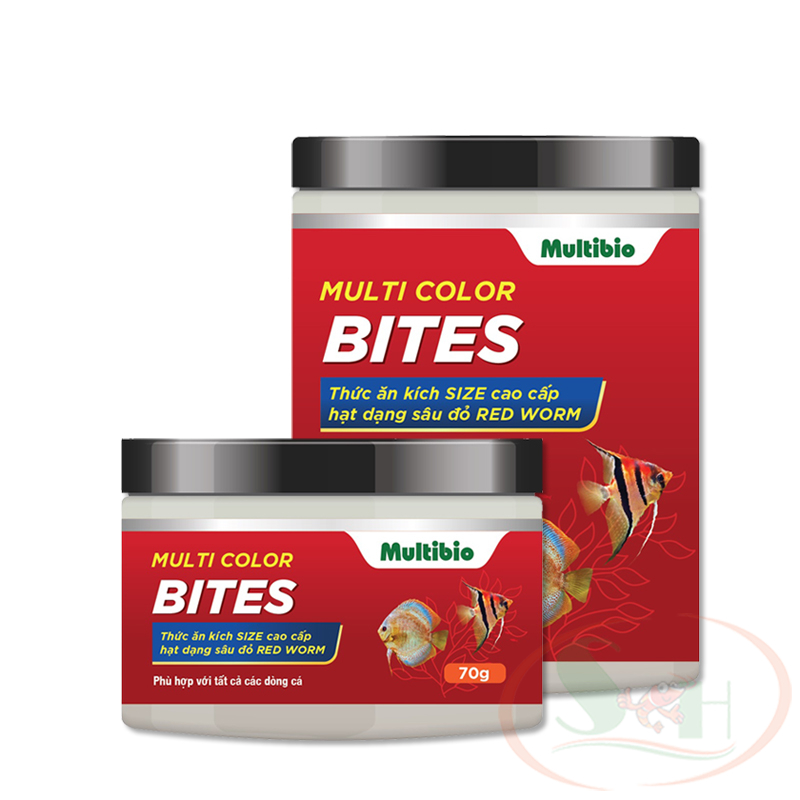 Thức ăn cá Multi Color Bites dạng sâu giun đỏ kích màu cá cảnh