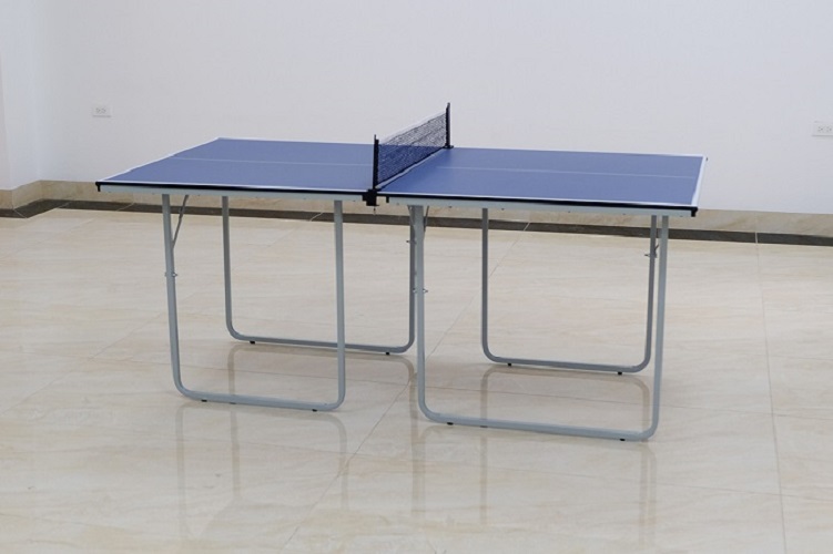 Bàn bóng bàn Mini gấp gọn tặng kèm 2 vợt và bóng, mặt bàn dày 12mm, dài 182 cm rộng 91cm phù hợp không gian nhỏ hẹp, gấp gọn dễ dàng
