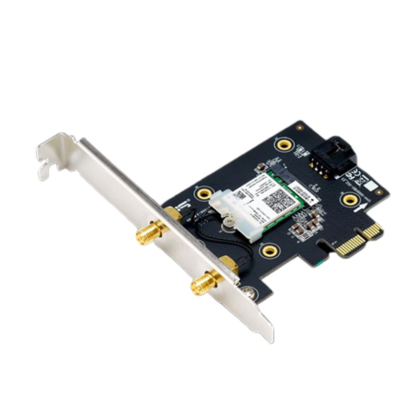 Card Mạng Không Dây Wifi Asus PCE-AX3000 (Tray Không Hộp) WiFi 6 (802.11ax) Băng Tần Kép Bluetooth 5.0 Bảo Mật Mạng WPA3 OFDMA MU-MIMO - Hàng Chính Hãng