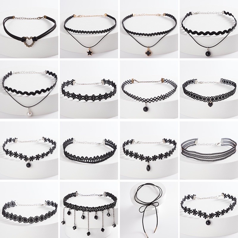 Combo 5 Cái Vòng Cổ Choker Ren Phong Cách Hàn Quốc Thời Trang Cho Nữ