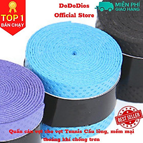 Bộ 5 cái quấn cán cầu lông dododios có gân chống trơn, thoáng khí thoát mồ hôi - Hàng chính hãng