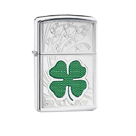 Bật lửa Zippo  Clover High Polish Chrome Design 24699