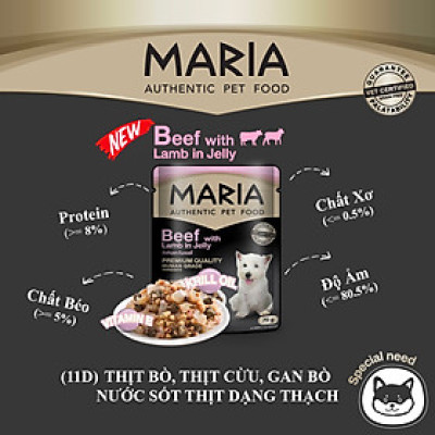 pate cho chó corgi 70g/gói MARIA AUTHENTIC PET FOOD - thức ăn cho chó vị thịt bò, thịt gà, cá hồi, cá ngừ