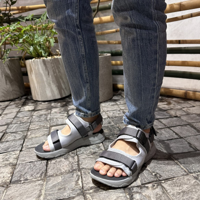 Giày Sandal Nam Nữ Unisex The BiLy Quai Ngang Dây Dù Đế IP Siêu Êm Nhẹ Đế Xám Màu Xám- BLDX07