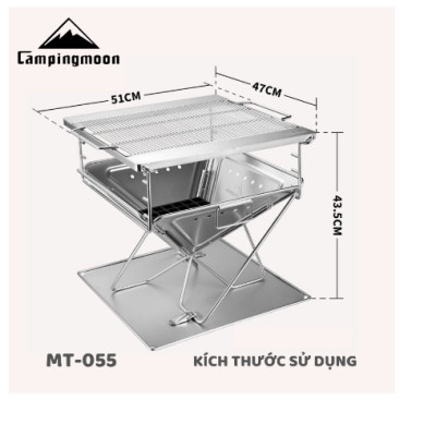 Bếp nướng than hoa gấp gọn 8-10 người Campingmoon MT-055