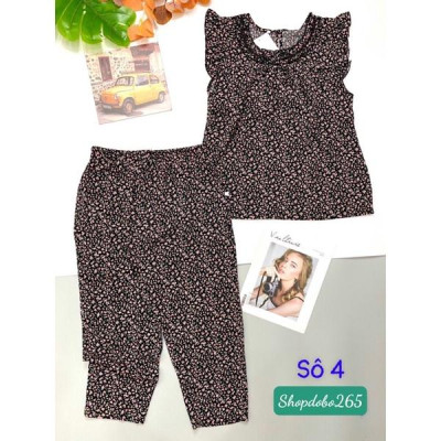 Đồ bộ nữ,đồ ngủ mặc nhà lửng 9 tấc vải lụa mango BL 54 họa tiết hoa nhí siêu cute size đại 61-70kg.