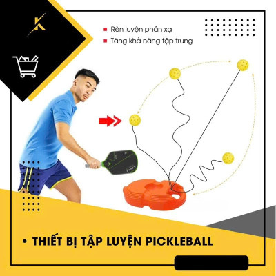 Bộ dụng cụ tập luyện Pickleball bao gồm một bảng đế và một quả bóng Pickleball có dây đàn hồi Giao Mầu Ngẫu Nhiên